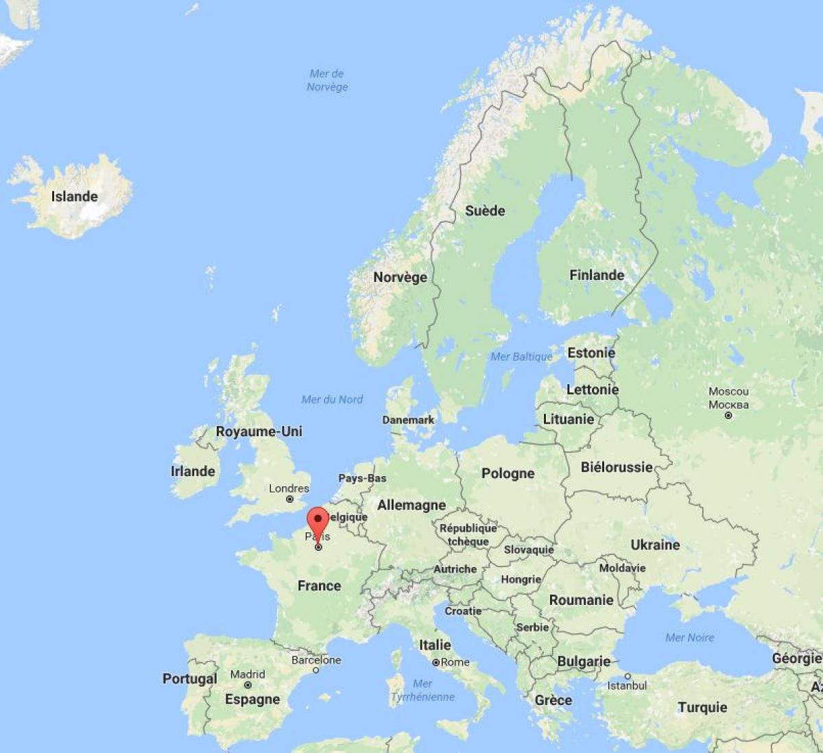 Газрын зураг дээр парис Европын газрын зураг